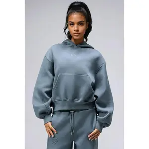 Scuba Tech Oversized Cropped Hoodie