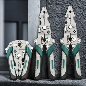 Foldable wire splitting peeling pliers Multifunctional wire cutting crimping pliers Special pliers for electricians Wire stripping pliers Electrical professional multi-functional 8-in-1
