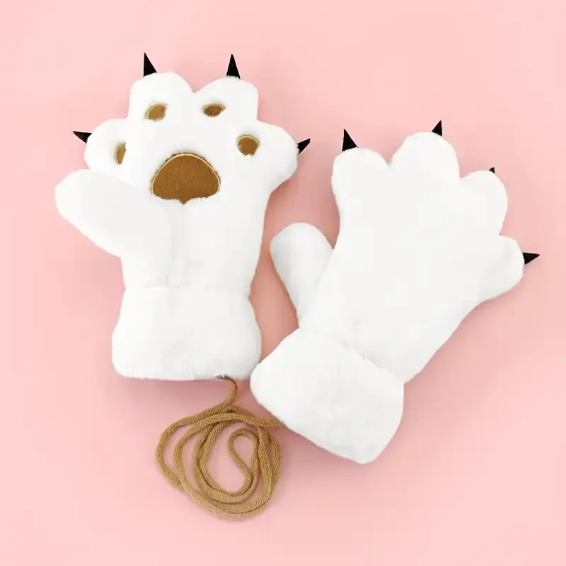 KN [White] Bear Paw Bear Gloves