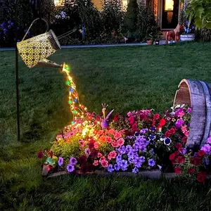 Solar Watering Can Lights, Outdoor Large  Lantern , Multicolor Retro Metal Solar Lights for Patio Yard Porch Lawn Garden Christmas Decor Gifts for Mom Women Grandma Birthday