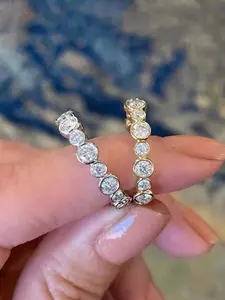 Simple Round Shaped Zirconia Decorated Ring, Cluster Ring, Cubic Zirconia Rings, Fashion Jewelry for Party, Daily Clothing Decor, Trendy All-match & Exquisite Jewelry for Birthday Gift