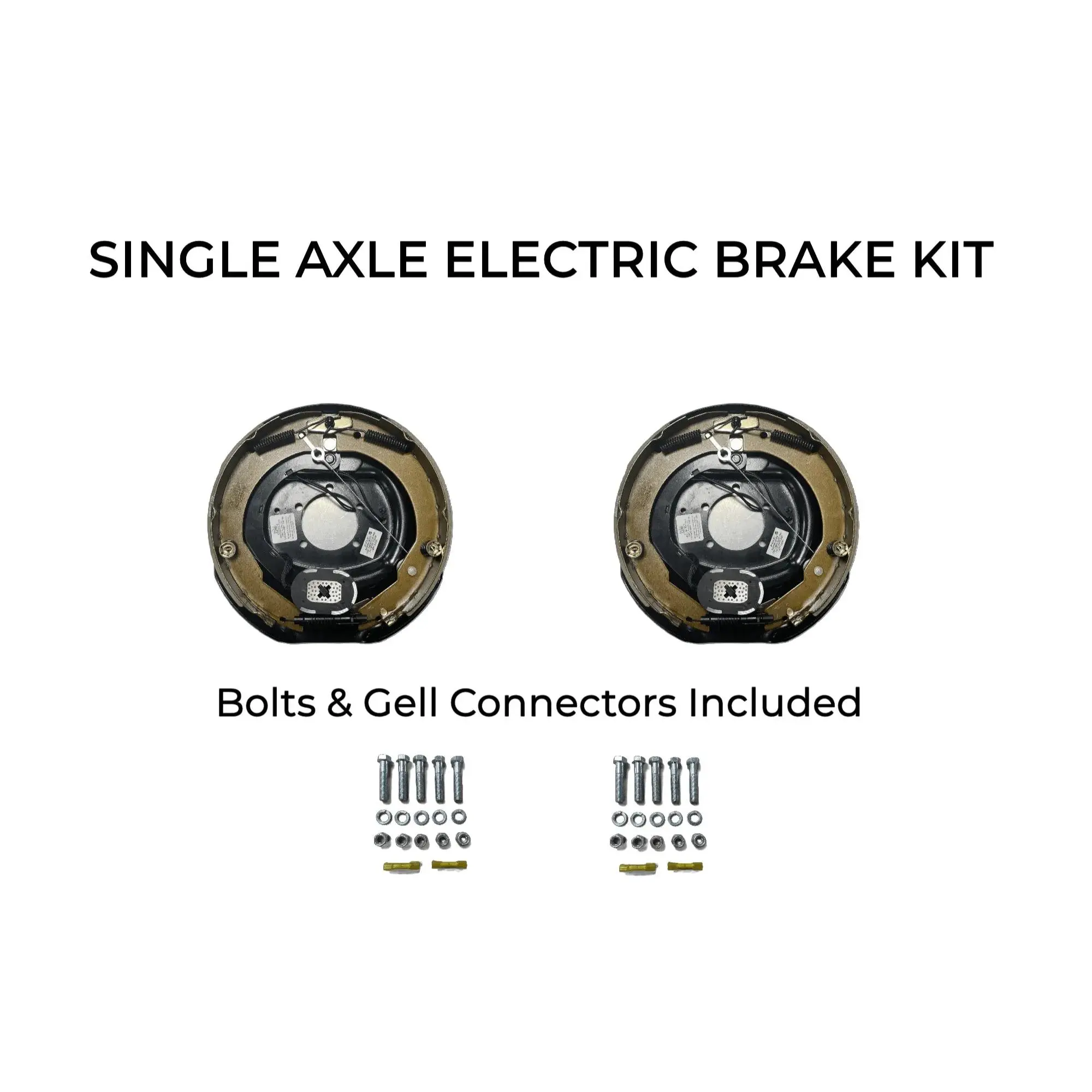 Single Axle Self-Adjusting Electric Brake Kit Bundle with Braking Control, Includes Bolts, 1 Kit for Stealth Trailers and Trailer Owners