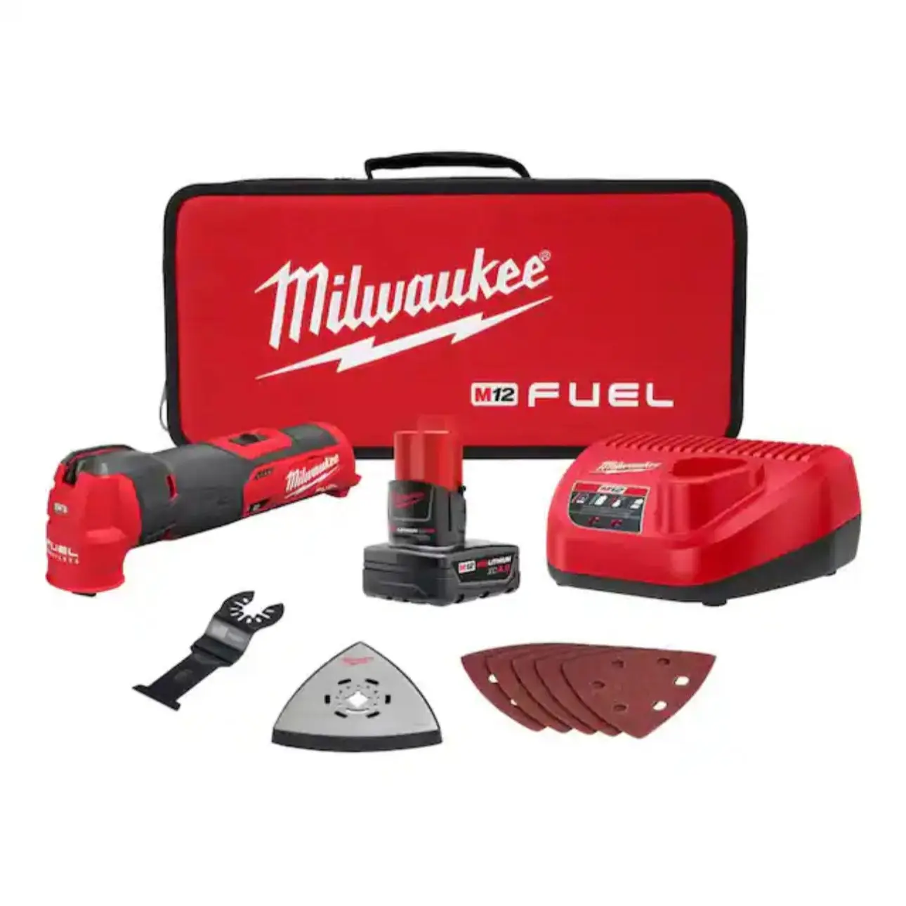 Milwaukee M12 FUEL Battery Powered Oscillating Multi-Tool Kit (2526-21XC) – Adjustable, 10,000 to 20,000 OPM, for Cutting Tasks, Batteries Packed Separately