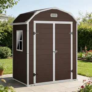 Gaomon 6x4.5 ft Resin Outdoor Storage Shed - Leak-Proof, Weatherproof Plastic Shed with Reinforced Floor, Double Doors for Backyard, Patio