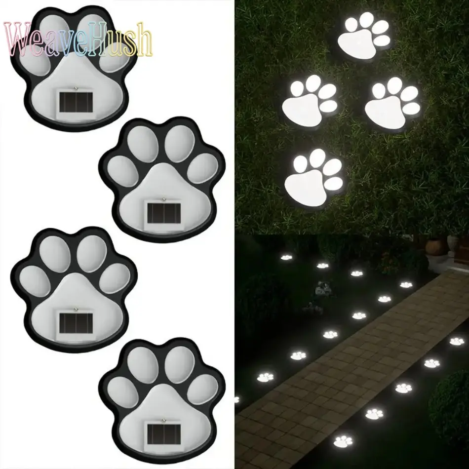 Hot Selling Solar Cat Claw Lights, Creative Animal Paw Shape LED Footprint Lights, Waterproof Outdoor Decorative Garden Lawn Lights, Whimsical Landscape Pathway Lighting for Patio, Yard & Garden, Cute Animal Design Night Lamp for Outdoor Home & Courtyard,