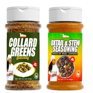 Buy 1 Get 1 Free Miss Nola Collard Greens & Oxtail Stew Seasoning - 5.5oz Natural Blend of Herbs Spices - Kosher Gluten-Free -  - Made in US Flavor Vegetable