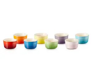 Le Creuset Set of 8 Mini Multi-Color Stoneware Ramekins