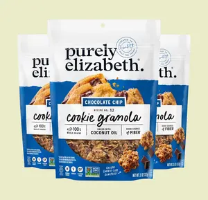 Purely Elizabeth Cookie Granola Chocolate Chip 11 OZ 3 Pack Gluten Free Non GMO Organic Oats Whole Grains Fiber Snack