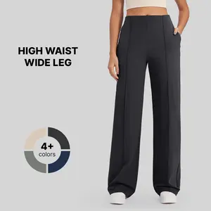 G4Free Wide Leg Pants for Women - Yoga Pants with Pockets, Soft Bottom, Loose Fit, Trendy Style, High Waisted, Flattering Cut, Daily Wear Classy Look Stretch Fabric