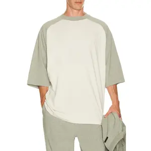 Fear of God ESSENTIALS Signature Baseball Tee in Oatmeal & Concrete Heather