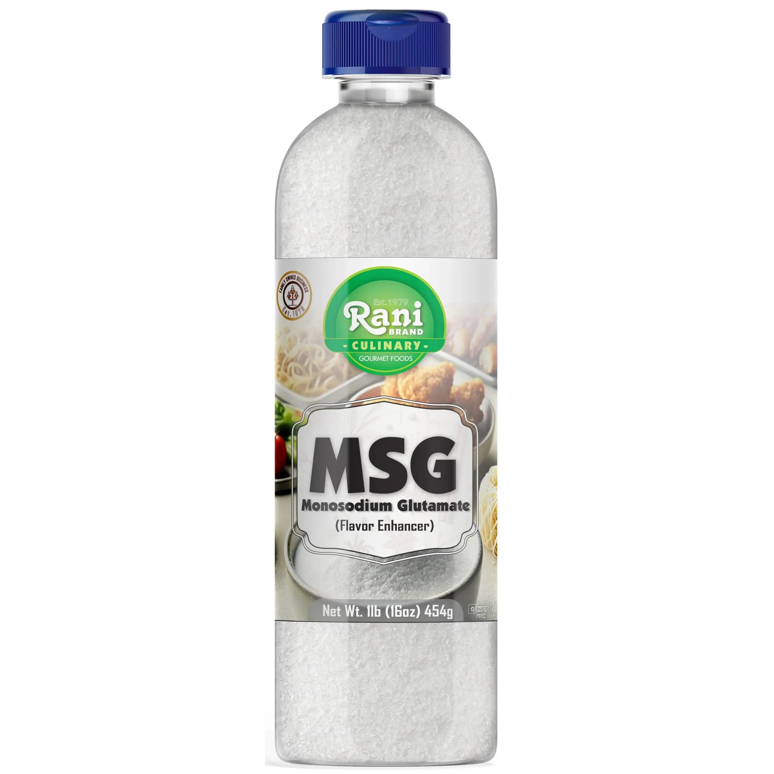 Rani MSG (Monosodium Glutamate) 16oz (1lb) 454g PET Jar ~ Flavor Enhancer, Umami Seasoning, Perfect for stir-frying, roasting, soups | Gluten Friendly | Vegan | NON-GMO | Kosher | Product of USA