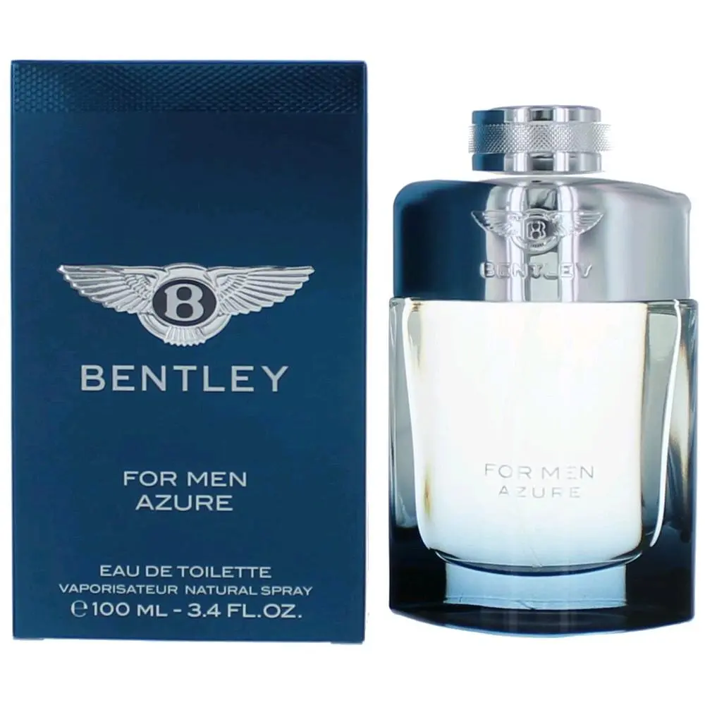 Bentley Azure Eau de Toilette for Men - Refined Aroma, 3.4 oz/100 ml Vaporisateur Natural Spray, Single Luxury-Look 100ml Perfume Bottle
