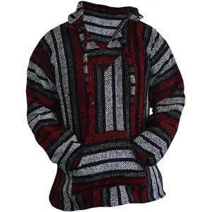 Men’s casual hippie surf poncho hoodie sweatshirt pullover — jerga/joke clothing top