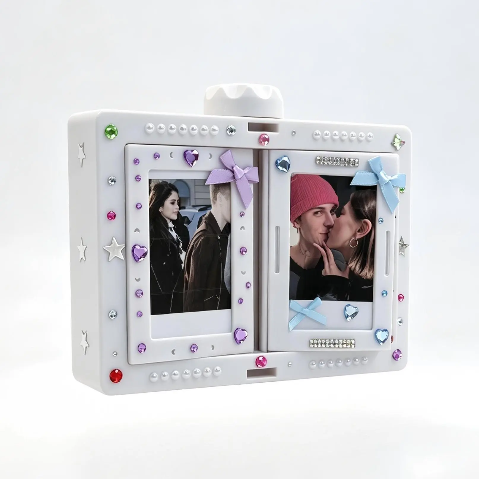 Minimalist Lightweight Rotating Film Frame Flip Photo Album - 24-Item Capacity, Modern Photo Organizer, DIY Display Holder, Desktop Decor Gift for Collectors