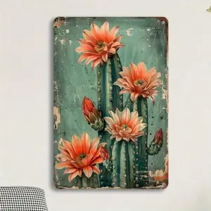 Vintage Aluminum Western Wall Art for Home and Garden Prairie Plant Decor Farmhouse Style Metal Sign with Customizable and Bulk Discount Options