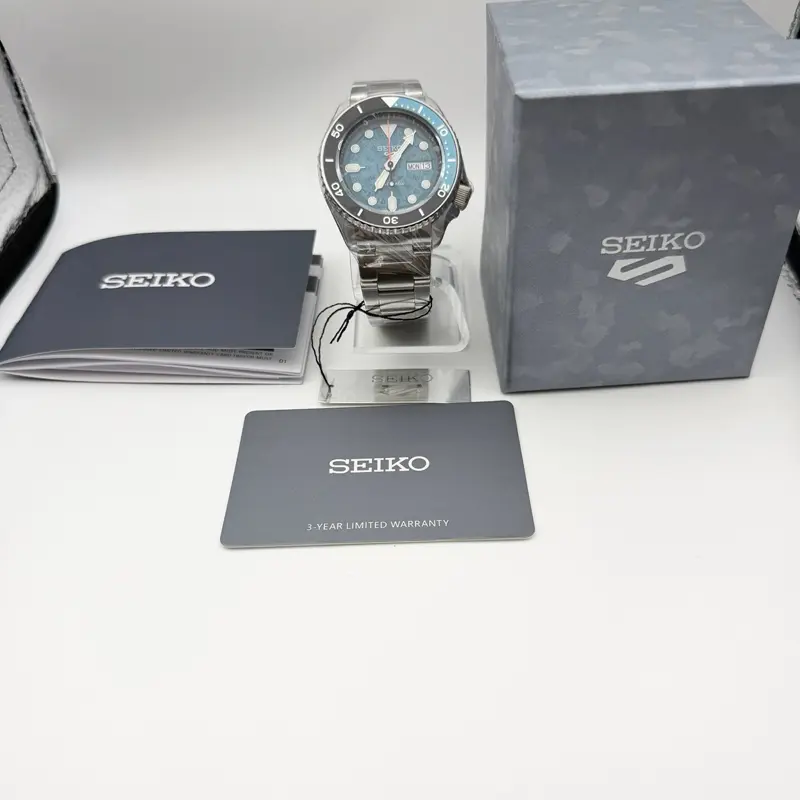 Seiko 5 Sports Automatic Watch - SRPJ45K1 Model, Skeleton Blue Dial