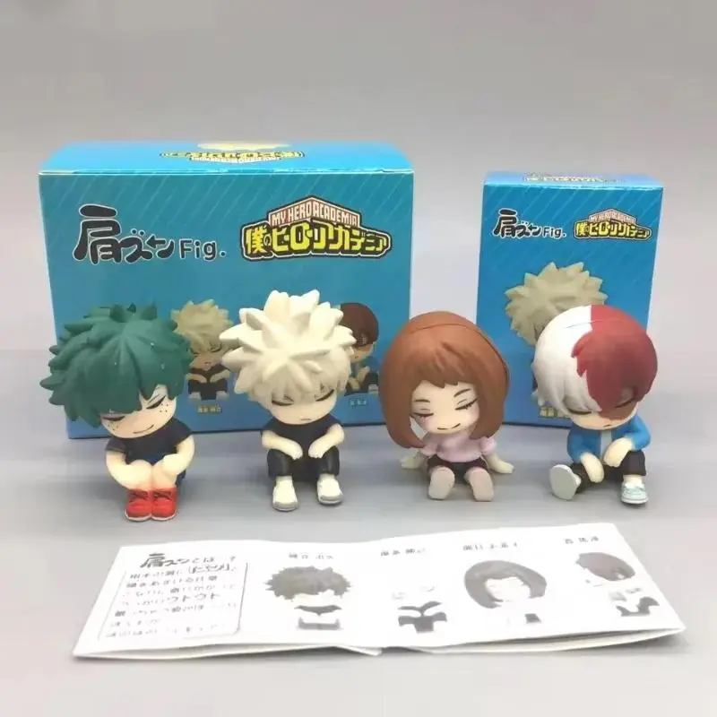 My Hero Academia Q Version Mini Action Figure - Todoroki Shouto, Uraraka Ochako Unisex Collection Statue, Random 1pc Gift Toy for Anime Fans