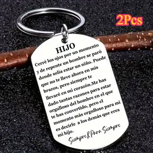 2Pcs Metal Keychain For Men, Birthday Gift For Son