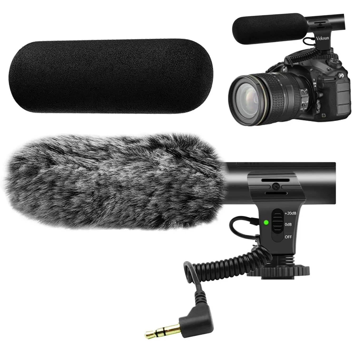 TML-MIC05 Super Heart Pointing Shotgun Camera Microphone with Windscreen, 3.5mm Jack, Hot Shoe, Battery-Powered, 50Hz-16kHz Standard Audio Mic for DSLR Cameras (Canon, Nikon, Sony, Fuji) for Music, YouTube Interviews, Live Podcast Equipment, Dslr Support