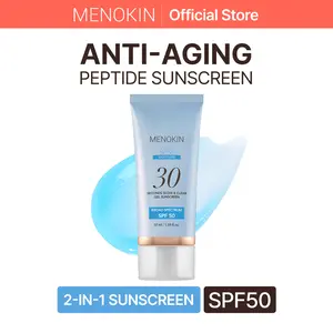 [MENOKIN] 30 Seconds Glow & Clear Gel Sunscreen SPF 50 (1.69 fl oz) | Daytime Anti-Aging Peptide SPF | 2-in-1 Korean Sunscreen | Jelly-to-Water Texture, No White Cast, Lightweight, Non-Sticky, Hydrating Formula