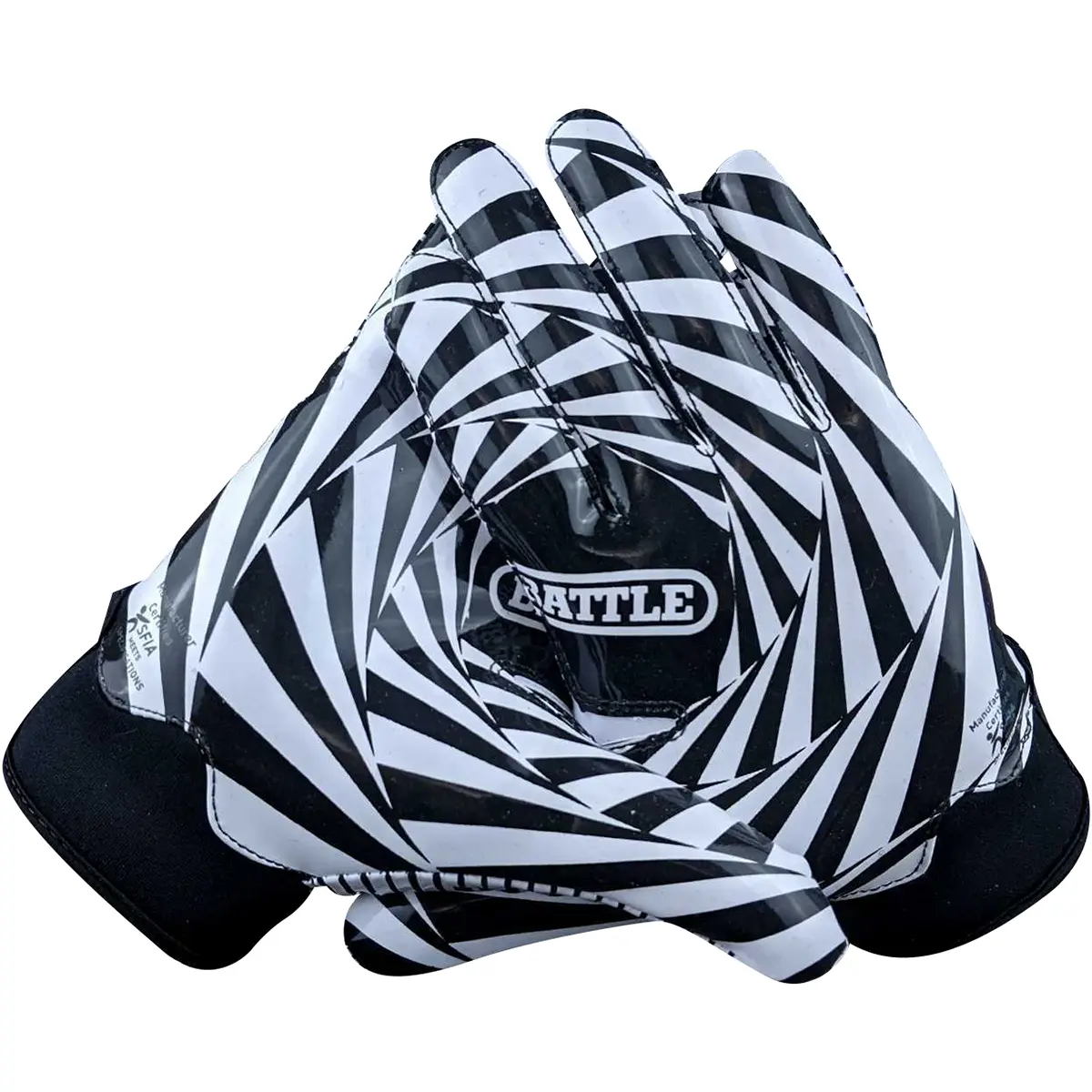Battle Sports Doom 1.0 Youth Football Receiver Gloves with Kaleidoscope Pattern, Ultra-Stick Palm, and Breathable PerfectFit Material, NCAA Approved, College Football Accessories, Football Kit