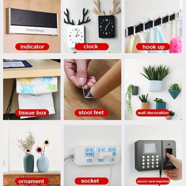 Double-Sided Heavy-Duty Tape (9.85 feet), Nano Double-Sided Tape, Transparent Mounting Tape, Reusable Waterproof Tape, No-Trace Magic Tape, Picture Hanging Adhesive Strips, Ideal for Home Decor Projects