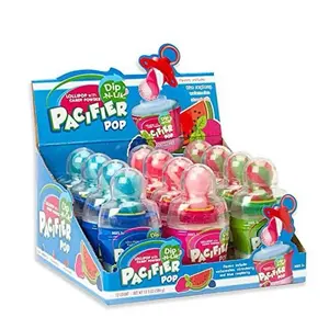 Koko's Popcifier Dip-N-Lik,Lollipop With powder Strawberry,Blueberry and Watermelon 12 counts Lollipops flavor candy Sour Kids Candy Stick