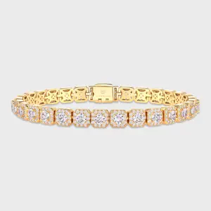 Clustered Tennis Bracelet (Gold) - 8mm
