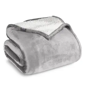 Bare Home Sherpa Blanket - Cozy, Fluffy Fleece Throw for Bed & Sofa, Easy Care, Machine Washable