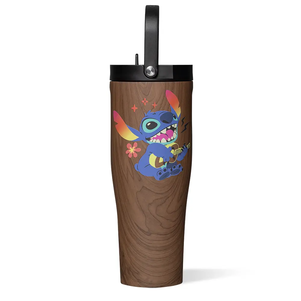 Stitch Go Cup XL 30oz Leakproof Silicone Tumbler with Disney Stitch Pattern Portable Drinkware for Hiking & Gym