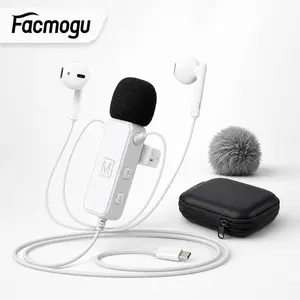 [Facmogu]Sound Card Karaoke Headset with Real-Time in-Ear Monitoring & Microphone, 7 Sound Effects Voice Changer, Karaoke Headphones with Lavalier, 2 Modes Live Streaming Sound Card & Wired Earbuds Earphones