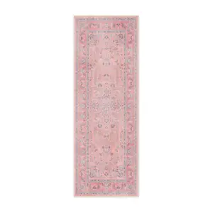 Ruggable 2'x7' Washable Bridgerton Debutante's Dream Runner Rug Rose