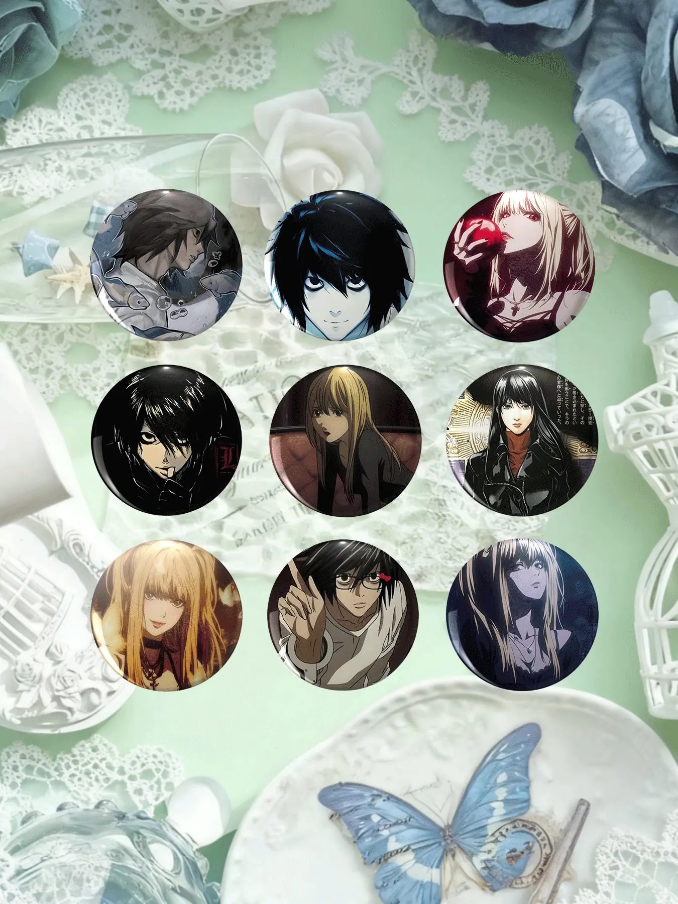 Anime Themed Artwork Brooch Pin Featuring Girl Portrait Design, Collectible Versatile Decorative Accessory with Light Effect, Ideal Gift for Students & DIY Enthusiasts, Memorabilia