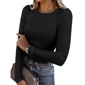 ANRABESS Women Long Sleeve Crewneck Rib Knit Slim Fit Shirts Basic Tee Tops 2025 Casual T-Shirt Going Out Workout Outfits Womenswear Knitwear ANRABESS Women Long Sleeve Crewneck Rib Knit Slim Fit Shirts Basic Tee Tops 2025 Casual T-Shirt Going Out Workout Outfits Womenswear Knitwear