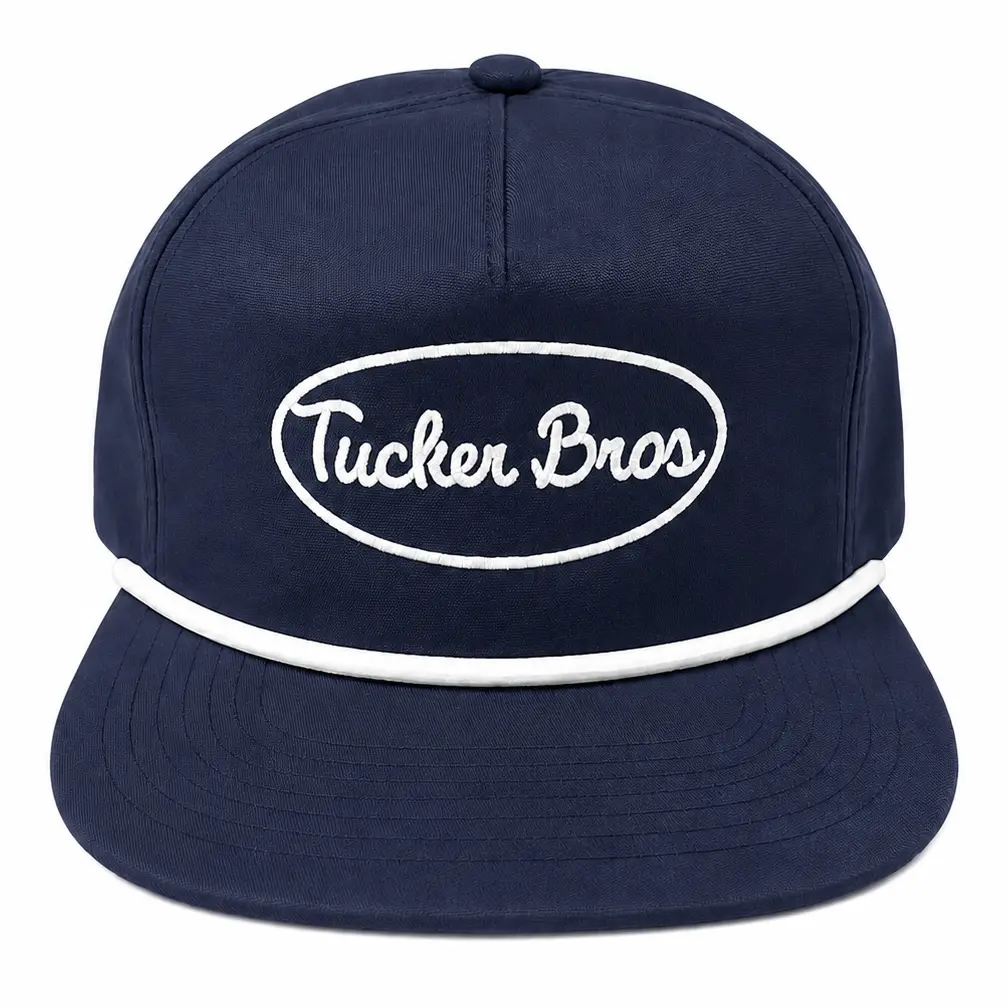 Tucker Brothers Graphic Polyester Blend Rope Baseball Cap with Western Style Embroidered Patch, Adjustable Snapback for Outdoor & Casual Wear, All Seasons