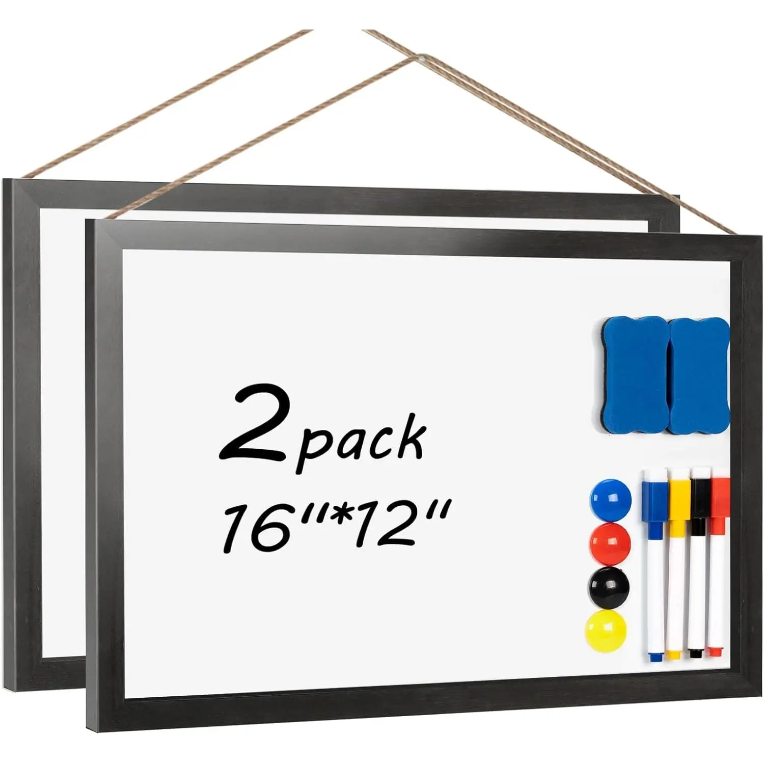 Christmas souvenir ,White Board Magnetic Dry Erase Board for Wall, 16"x12" Black Wooden Frame Whiteboard Organizer Decoration christmas haul 2024 unique gift