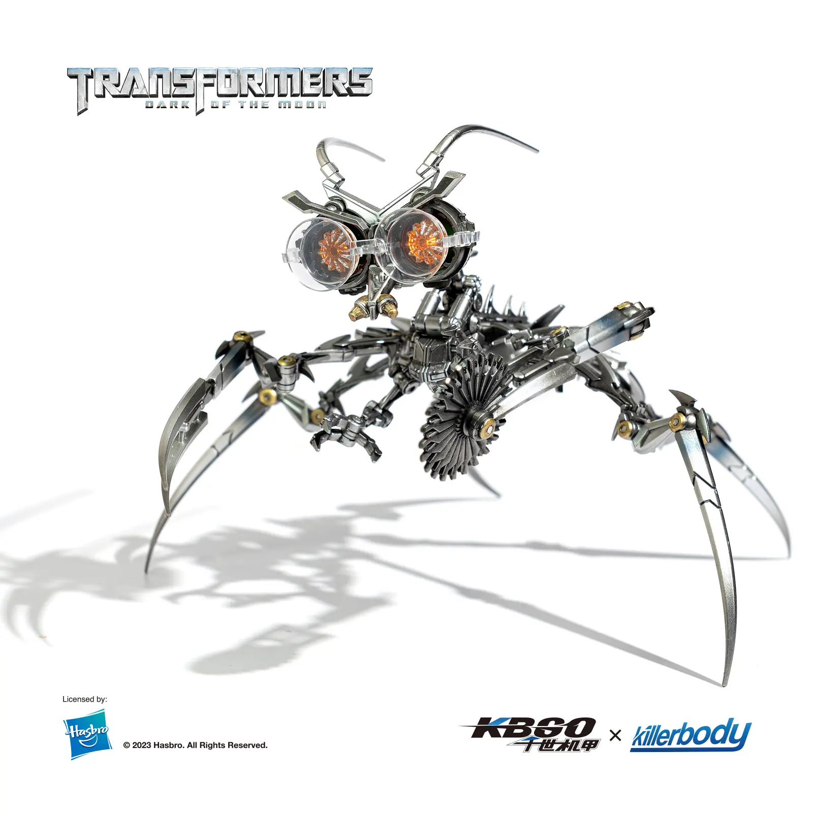 Hasbro TRANSFORMERS Articulated Collectible Action Figure - 32 Articulation Points, 2 Interchangeable Weapons, LED Eyes, Glasses, Realistic Buzzing Sound, Metal Coating for Dynamic Poses