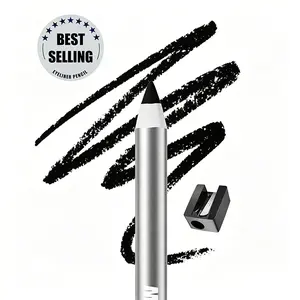 Waterproof Gel Eyeliner Pencil, Ultra Smooth Creamy Glide Formula for Effortless Application, Long-Lasting Smudge Proof & Transfer Resistant Wear, Defines Inner & Outer Lash Line for Sharp Winged Liner & Soft Everyday Glam
