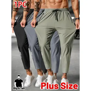 Big & Tall Men Plus Size Loose Joggers, Ultra Stretch Elastic Drawstring Sweatpants with Zipper Pockets, Casual Athletic Track Pants for Daily Outdoor Workout