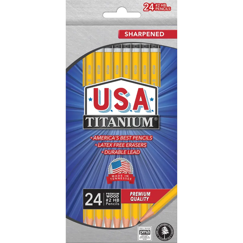 Premium Yellow #2 HB Pencils - 24 Count, Sharpened Woodcase Pencils for Quality Writing and Art Projects