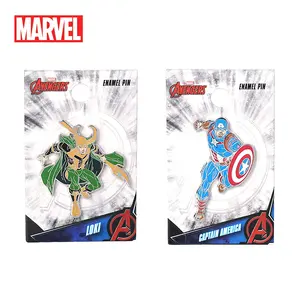 1PC Marvel Officially Licensed Avengers Metal Pins Enamel Pin Collectible Captain America Loki Character Collection Coat Bag Personality Decorative Badges Birthday Valentine's Day Gifts For Friends Family And Marvel Fans
