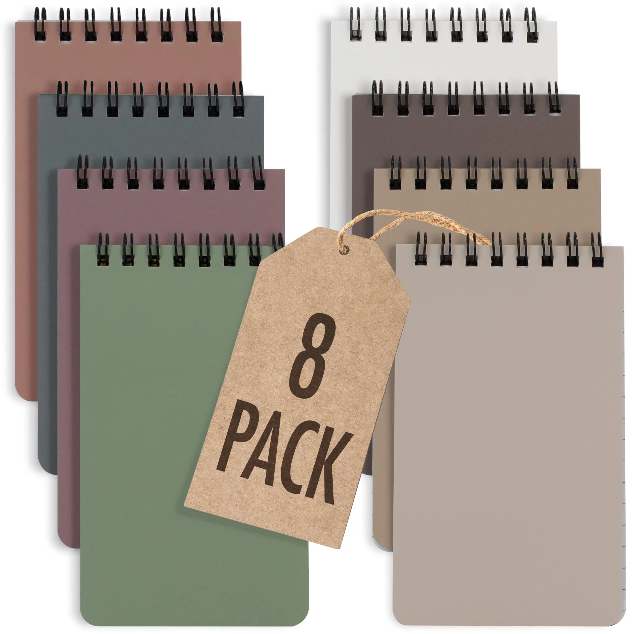 Aesthetic Pocket Notebooks Set Of 8 - Small 3x5 Spiral Notepads With Lined Pages - The Perfect Little Mini Note Pads to Stay Organized and Boost Productivity at Work or School