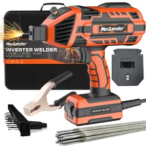 MAXLANDER Welding Machine Portable, 110V 120A Handheld ARC Welder with IGBT Inverter 5 Variable Current Adjustment, 20PCS Rods, Fits for 3/64"-1/8" Wire Rods
