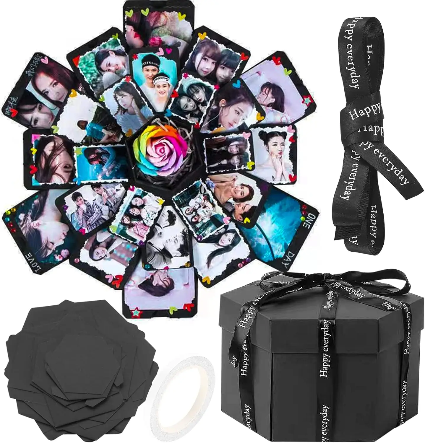 DIY Exploding Gift Set - Cute Couple Romantic Novelty Item, Personalized Photo Album Surprise Box, Birthday-Themed Romantic Party Gift for Anniversary Celebrations, Birthday-Themed Party Gifts