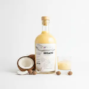KreMas 750ml Creamy Caribbean Coconut Cream Drink - Coquito Style, Natural Vanilla Milk Beverage