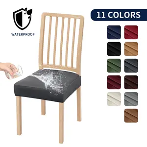 Easy-Going Waterproof Seat Covers for Dining Room Chairs Set of 2,4,6 Stretch Chair Seat Slipcovers Protector Removable and Washable Kitchen Dining Chair Covers