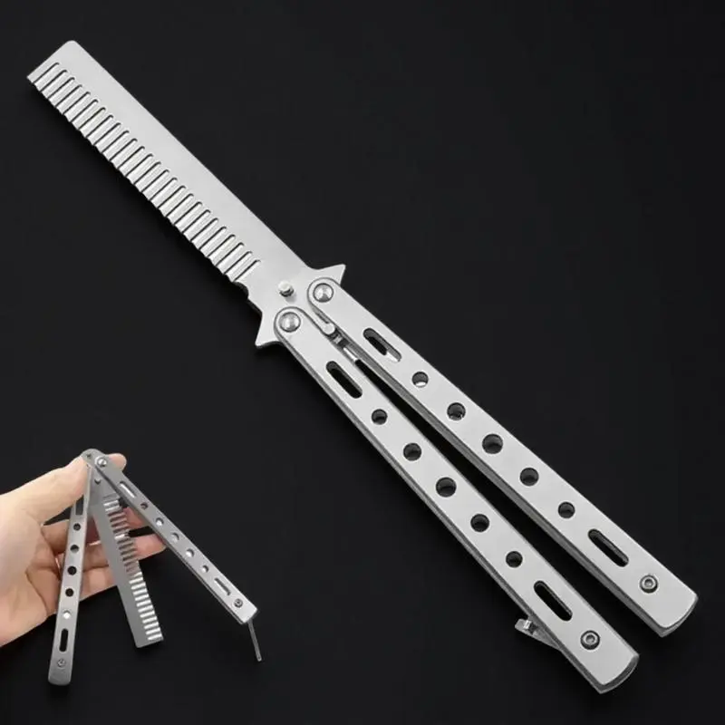 Foldable Feature Stainless Steel Hair Cutting Comb, Hair Styling Comb, Durable Hairdressing Comb, Anti-Static Anti-Slip Design, Portable Salon-Quality Barber Tool Set, Durable Construction and Safe for Professional Use, Haircut Combs