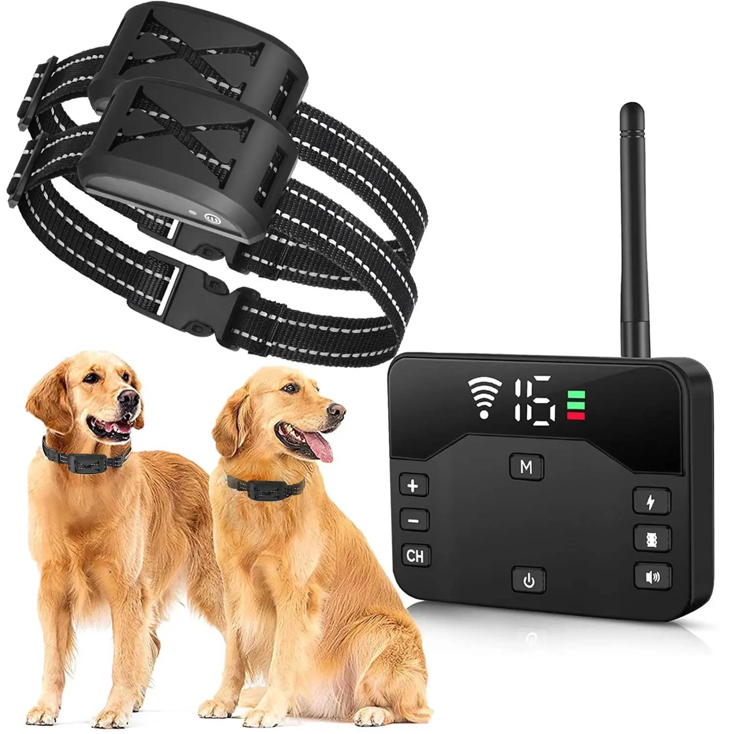 Smart Pet Tech 2-in-1 Wireless Dog Fence Remote Training Collar 850ft Range IPX6 Waterproof Rechargeable Yard Safety Camping Essential 15-120lbs