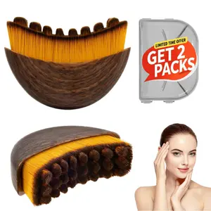 2PCS Ergonomic Lymphatic Contour Face and Body Brush for Jawline & Chin Sculpting – Dry Brushing Massager for Lymphatic Drainage & Facial Fatigue Relief, Ergonomically Designed to Fit The Skin Precisely