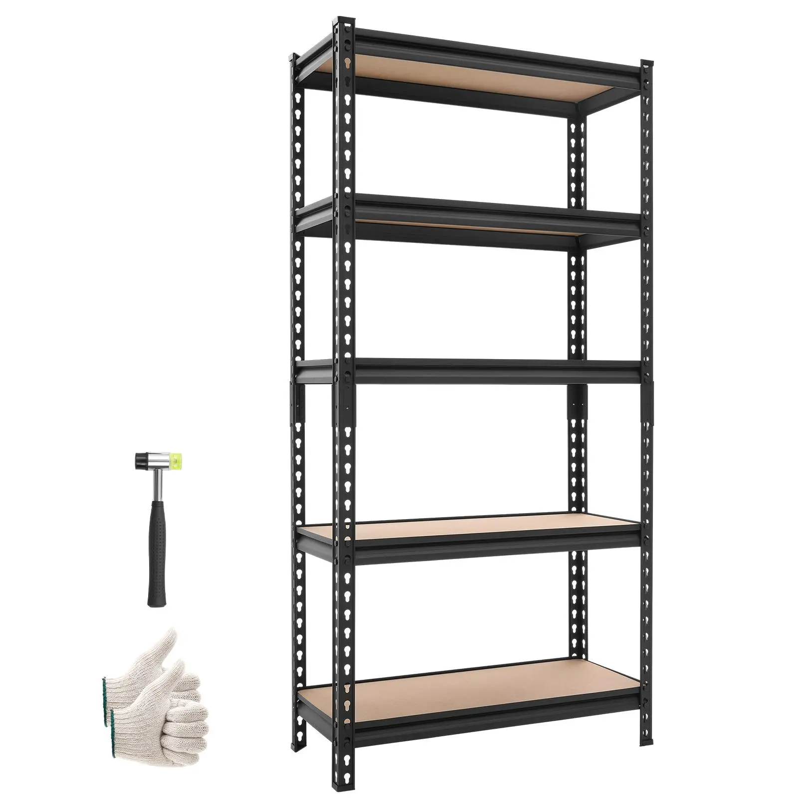 【BackToSchool】VEVOR Metal Frame Storage Shelves, 5 Adjustable Tiers, 2000lb Capacity Durable Shelving & Storage, Heavy-Duty Organiser Unit, 29.88" W x 12.17" D x 59.84" H for Kitchen, Garage, Basement